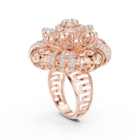Celestia Grand Floral Diamond Cluster Ring – Intricate Statement Ring