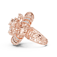 Celestia Grand Floral Diamond Cluster Ring – Intricate Statement Ring