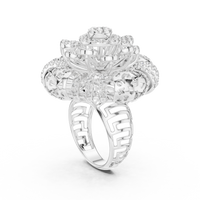 Celestia Grand Floral Diamond Cluster Ring – Intricate Statement Ring