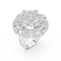 Celestia Grand Floral Diamond Cluster Ring – Intricate Statement Ring