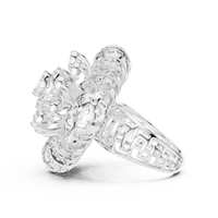 Celestia Grand Floral Diamond Cluster Ring – Intricate Statement Ring