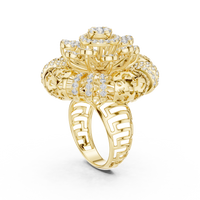 Celestia Grand Floral Diamond Cluster Ring – Intricate Statement Ring