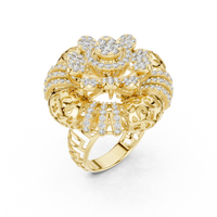 Celestia Grand Floral Diamond Cluster Ring – Intricate Statement Ring