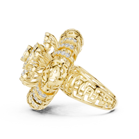 Celestia Grand Floral Diamond Cluster Ring – Intricate Statement Ring