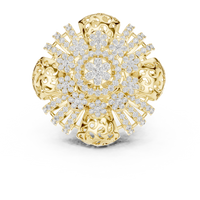 Celestia Grand Floral Diamond Cluster Ring – Intricate Statement Ring