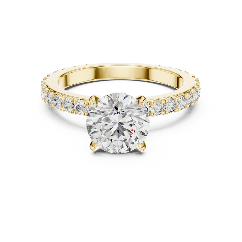 Aurelia Oval Solitaire Diamond Ring with Pavé Band – Elegant Contemporary Ring