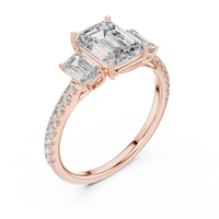 Regal Emerald Duo Emerald-Cut Diamond Ring