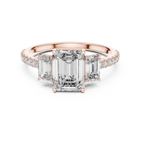 Regal Emerald Duo Emerald-Cut Diamond Ring