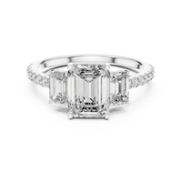 Regal Emerald Duo Emerald-Cut Diamond Ring