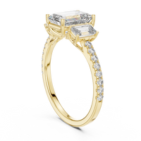 Regal Emerald Duo Emerald-Cut Diamond Ring