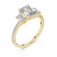 Regal Emerald Duo Emerald-Cut Diamond Ring