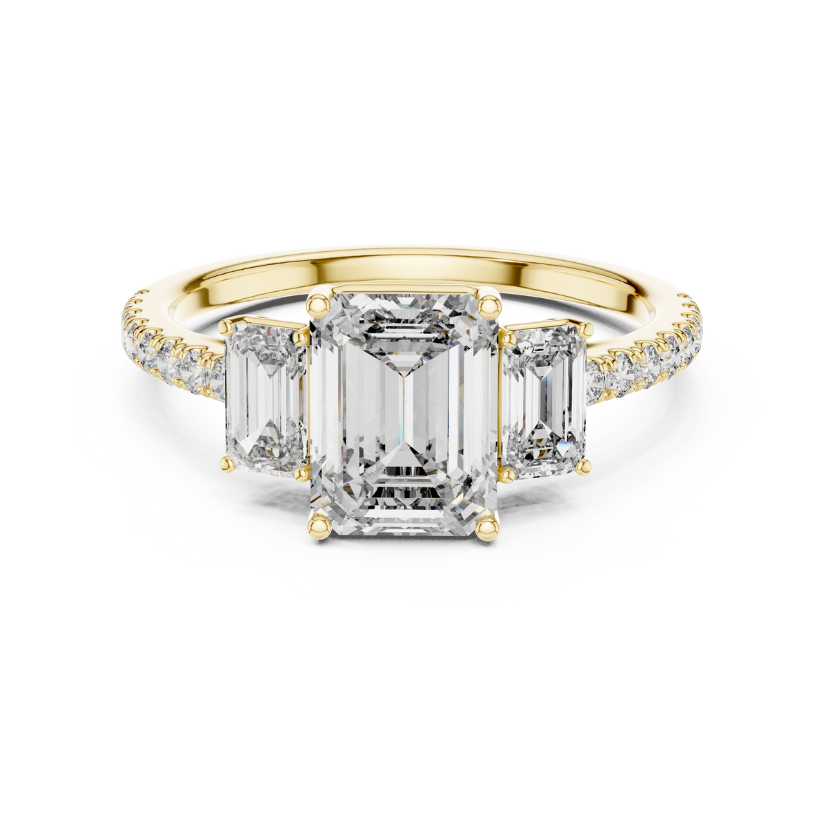 Regal Emerald Duo Emerald-Cut Diamond Ring