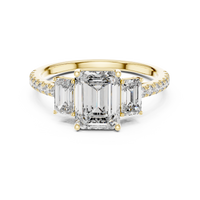 Regal Emerald Duo Emerald-Cut Diamond Ring