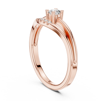 Seraphina Round Solitaire Diamond Ring with Open U-Cut Band