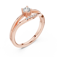 Seraphina Round Solitaire Diamond Ring with Open U-Cut Band