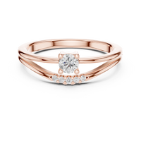 Seraphina Round Solitaire Diamond Ring with Open U-Cut Band