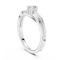 Seraphina Round Solitaire Diamond Ring with Open U-Cut Band