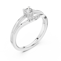 Seraphina Round Solitaire Diamond Ring with Open U-Cut Band
