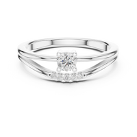 Seraphina Round Solitaire Diamond Ring with Open U-Cut Band