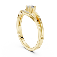 Seraphina Round Solitaire Diamond Ring with Open U-Cut Band