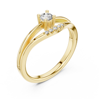 Seraphina Round Solitaire Diamond Ring with Open U-Cut Band