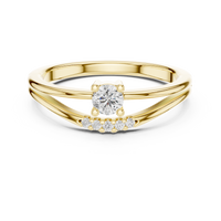 Seraphina Round Solitaire Diamond Ring with Open U-Cut Band