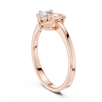 Lumière Round Solitaire Diamond Ring with Oval Halo