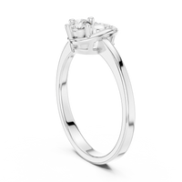Lumière Round Solitaire Diamond Ring with Oval Halo