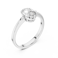 Lumière Round Solitaire Diamond Ring with Oval Halo