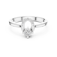 Lumière Round Solitaire Diamond Ring with Oval Halo