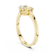 Lumière Round Solitaire Diamond Ring with Oval Halo