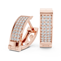 Celeste Pavé Diamond Curved Hoop Earrings