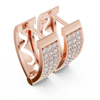 Celeste Pavé Diamond Curved Hoop Earrings
