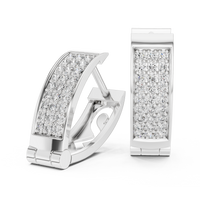 Celeste Pavé Diamond Curved Hoop Earrings