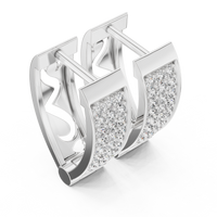 Celeste Pavé Diamond Curved Hoop Earrings