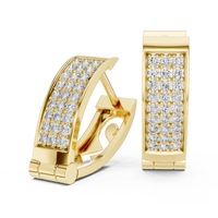 Celeste Pavé Diamond Curved Hoop Earrings