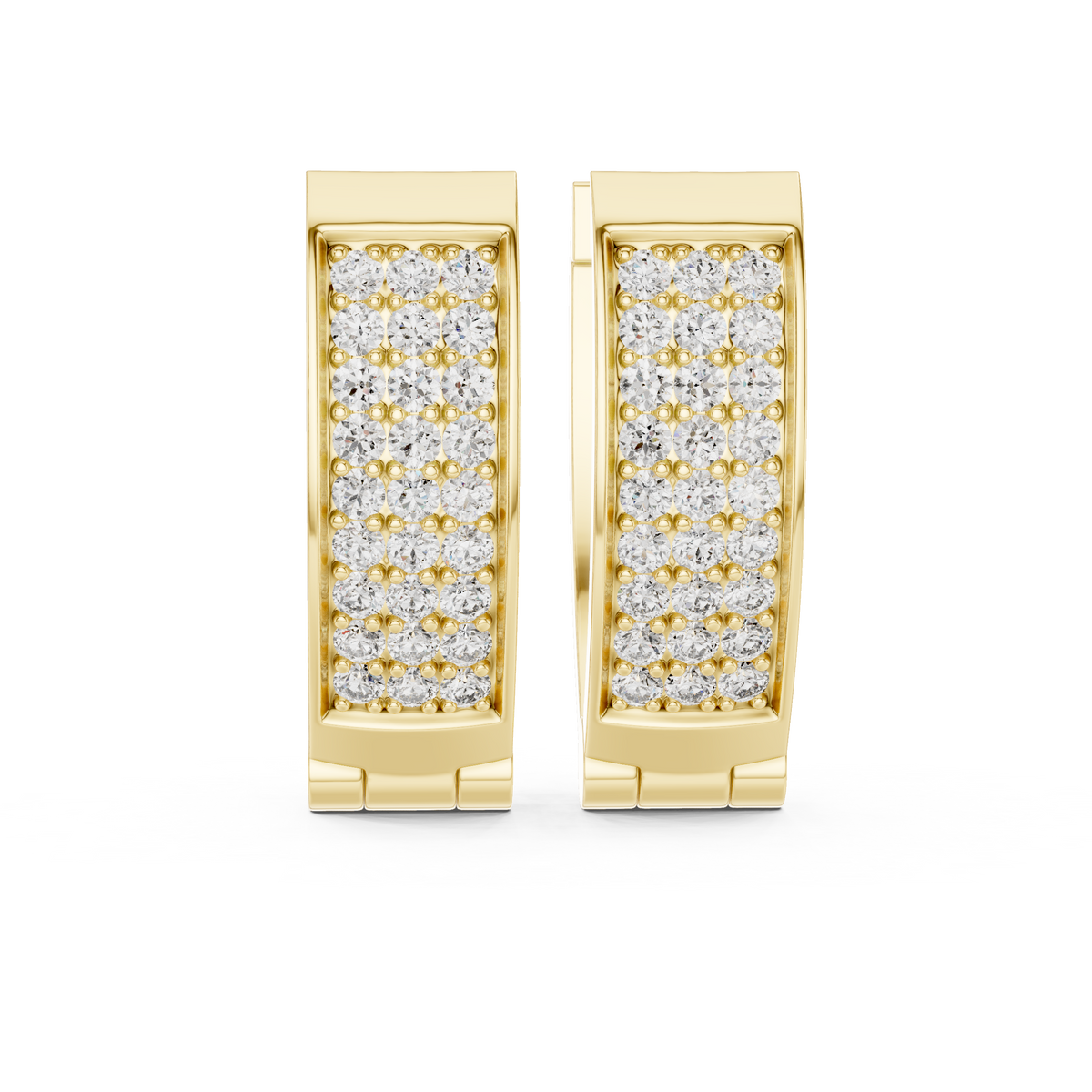 Celeste Pavé Diamond Curved Hoop Earrings