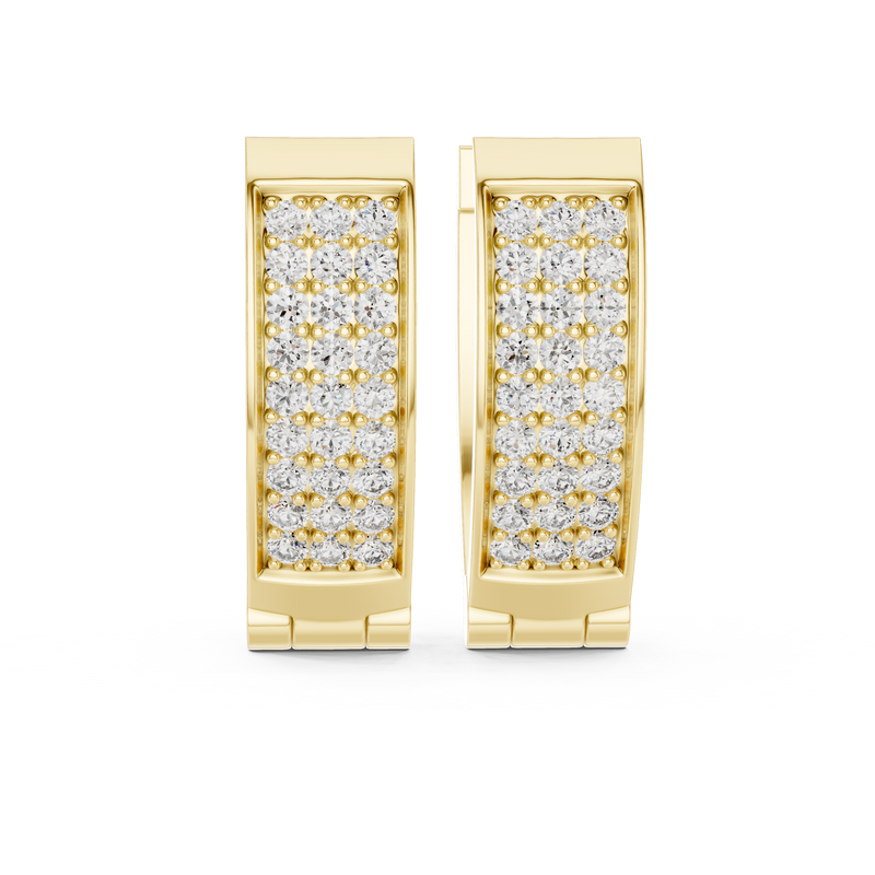 Celeste Pavé Diamond Curved Hoop Earrings