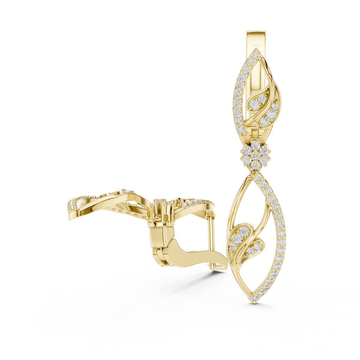 Elara Marquise-Inspired Diamond Double Drop Earrings