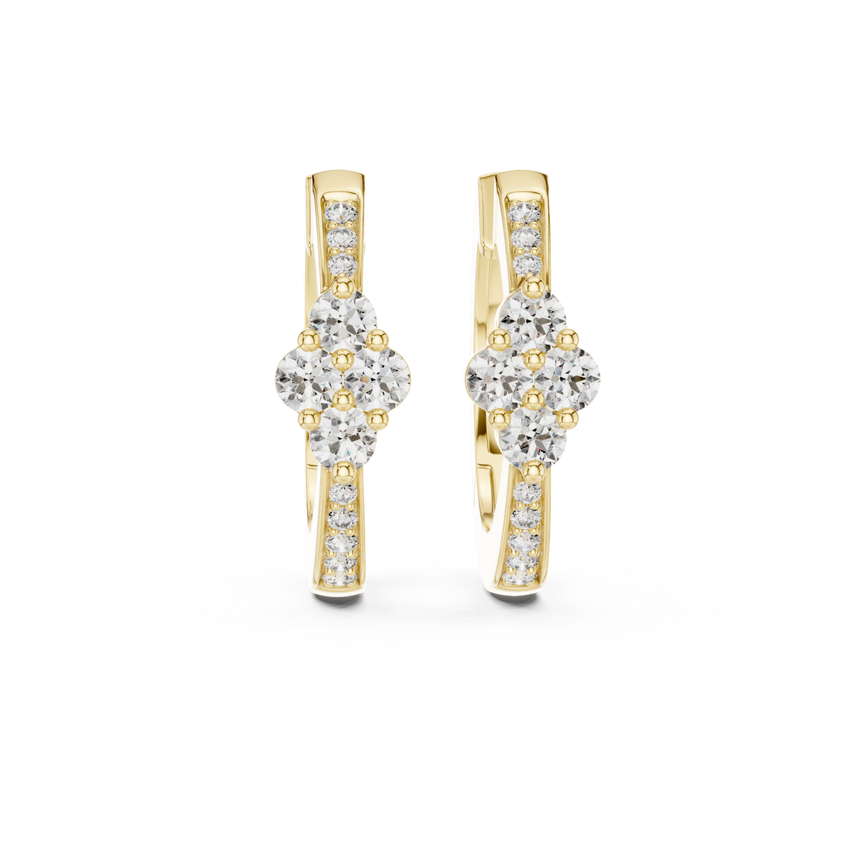 Celestia Pave Cluster Diamond Drop Earrings