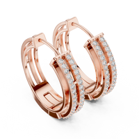 Elara Pavé Diamond Double-Band Hoop Earrings