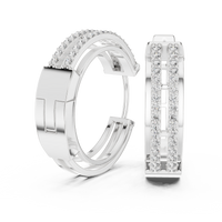 Elara Pavé Diamond Double-Band Hoop Earrings