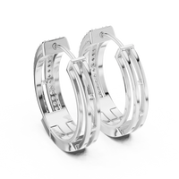 Elara Pavé Diamond Double-Band Hoop Earrings
