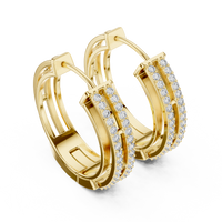 Elara Pavé Diamond Double-Band Hoop Earrings