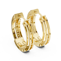 Elara Pavé Diamond Double-Band Hoop Earrings