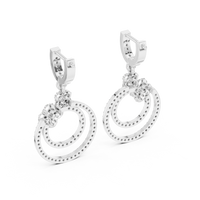 Aurelia Diamond Double Circle Drop Earrings