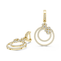 Aurelia Diamond Double Circle Drop Earrings
