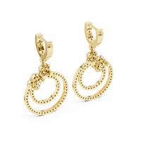 Aurelia Diamond Double Circle Drop Earrings