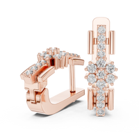 Celeste  Geometric Diamond Double-Link Drop Earrings