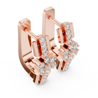 Celeste  Geometric Diamond Double-Link Drop Earrings